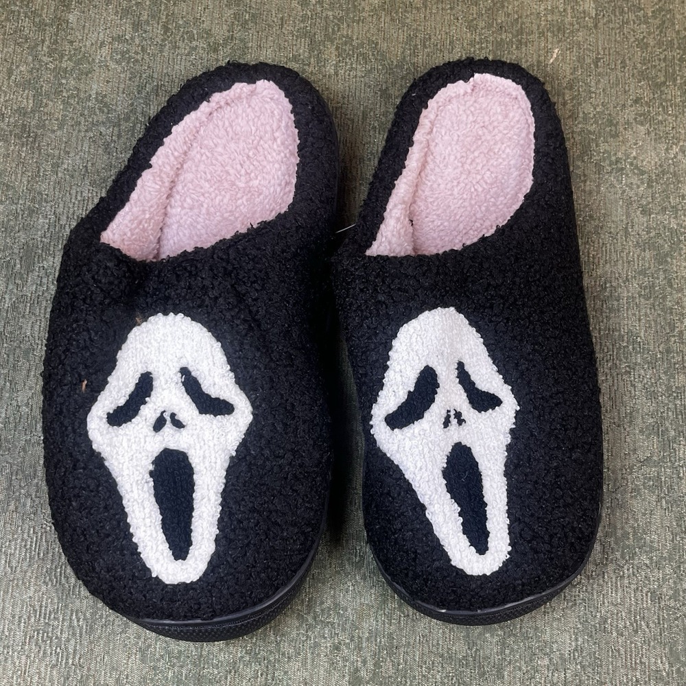 SCREAM Ghost Face Memory Foam Halloween Slippers Size 11-12 NEW IN PKG